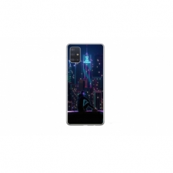 Husa personalizata tip carcasa HQPrint pentru Samsung Galaxy A51, model Neon City, multicolor, S1D1M0260