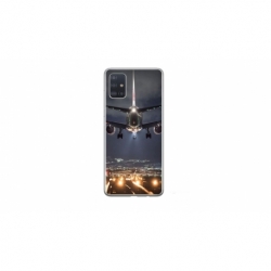 Husa personalizata tip carcasa HQPrint pentru Samsung Galaxy A51, model Airplane Landing, multicolor, S1D1M0266