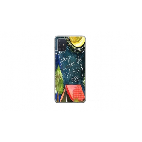 Husa personalizata tip carcasa HQPrint pentru Samsung Galaxy A51, model Lets sleep under the STARS, multicolor, S1D1M0268