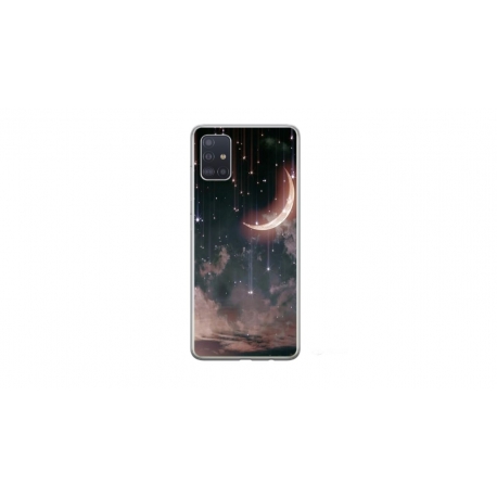 Husa personalizata tip carcasa HQPrint pentru Samsung Galaxy A51, model Falling Stars, multicolor, S1D1M0269