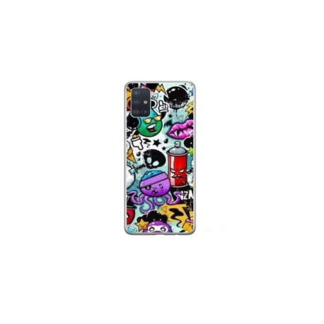 Husa personalizata tip carcasa HQPrint pentru Samsung Galaxy A51, model Grafitti, multicolor, S1D1M0289