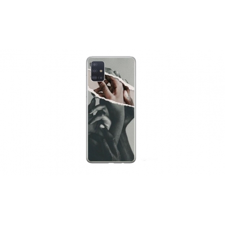 Husa personalizata tip carcasa HQPrint pentru Samsung Galaxy A51, model Black and White Hands, multicolor, S1D1M0300