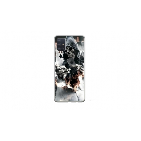 Husa personalizata tip carcasa HQPrint pentru Samsung Galaxy A51, model Skeleton Cards, multicolor, S1D1M0301