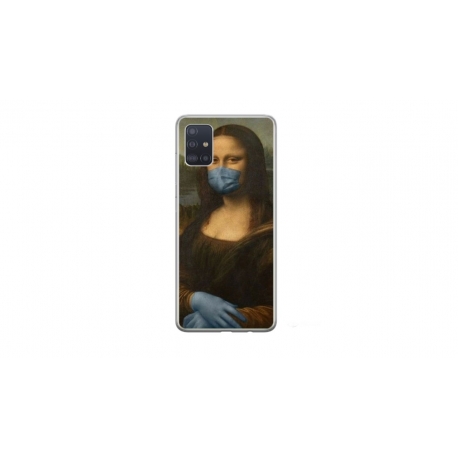 Husa personalizata tip carcasa HQPrint pentru Samsung Galaxy A51, model Covid Mona Lisa, multicolor, S1D1M0327