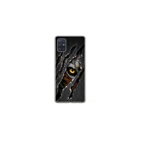 Husa personalizata tip carcasa HQPrint pentru Samsung Galaxy A51, model Hidden Tiger, multicolor, S1D1M0332