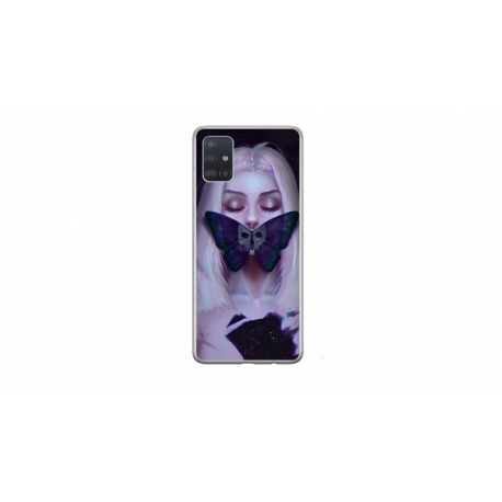 Husa personalizata tip carcasa HQPrint pentru Samsung Galaxy A51, model Butterfly Mouth 1, multicolor, S1D1M0351