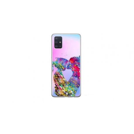 Husa personalizata tip carcasa HQPrint pentru Samsung Galaxy A51, model Colorful Love, multicolor, S1D1M0376