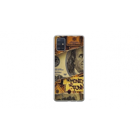 Husa personalizata tip carcasa HQPrint pentru Samsung Galaxy A71, model No Money No Funny, multicolor, S1D1M0262