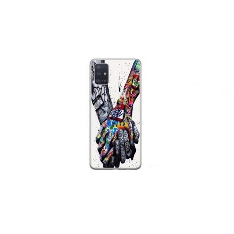 Husa personalizata tip carcasa HQPrint pentru Samsung Galaxy A71, model Abstract Holding, multicolor, S1D1M0271