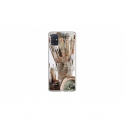 Husa personalizata tip carcasa HQPrint pentru Samsung Galaxy A71, model Brush, multicolor, S1D1M0282