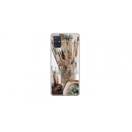 Husa personalizata tip carcasa HQPrint pentru Samsung Galaxy A71, model Brush, multicolor, S1D1M0282