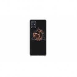 Husa personalizata tip carcasa HQPrint pentru Samsung Galaxy A71, model Triangle Rose, multicolor, S1D1M0316