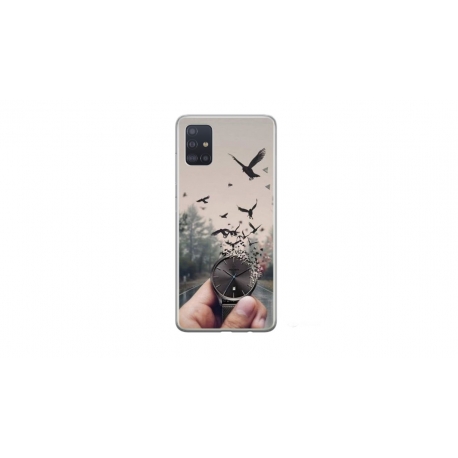 Husa personalizata tip carcasa HQPrint pentru Samsung Galaxy A71, model Time Flies 2, multicolor, S1D1M0365