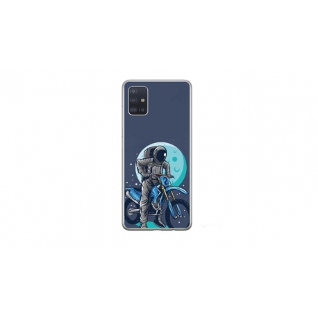 Husa personalizata tip carcasa HQPrint pentru Samsung Galaxy A71, model Biker Astronaout, multicolor, S1D1M0375