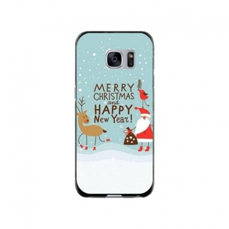 Husa personalizata tip carcasa HQPrint pentru Samsung Galaxy S7, model Happy Christmas and New Year, multicolor, S1D1M0047
