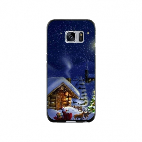 Husa personalizata tip carcasa HQPrint pentru Samsung Galaxy S7, model Christmas Cottage, multicolor, S1D1M0059
