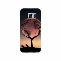 Husa personalizata tip carcasa HQPrint pentru Samsung Galaxy S7, model Moon Tree, multicolor, S1D1M0068