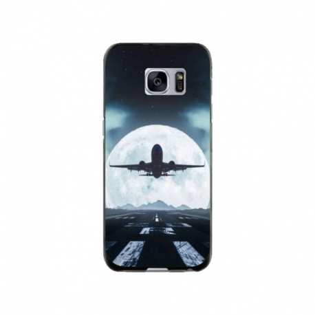 Husa personalizata tip carcasa HQPrint pentru Samsung Galaxy S7, model Moon Landing, multicolor, S1D1M0077