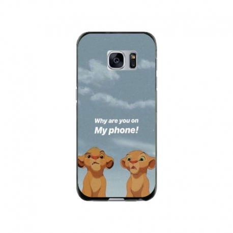Husa personalizata tip carcasa HQPrint pentru Samsung Galaxy S7, model Why are you on my phone, multicolor, S1D1M0220