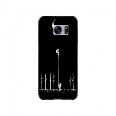 Husa personalizata tip carcasa HQPrint pentru Samsung Galaxy S7, model Climbing to the Moon, multicolor, S1D1M0233