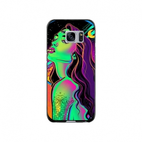 Husa personalizata tip carcasa HQPrint pentru Samsung Galaxy S7, model Colorful Girl, multicolor, S1D1M0249