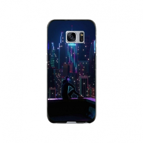 Husa personalizata tip carcasa HQPrint pentru Samsung Galaxy S7, model Neon City, multicolor, S1D1M0260