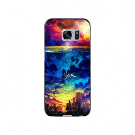 Husa personalizata tip carcasa HQPrint pentru Samsung Galaxy S7, model Abstract City, multicolor, S1D1M0263