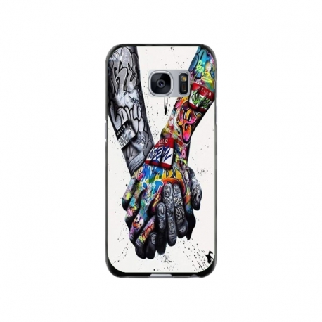 Husa personalizata tip carcasa HQPrint pentru Samsung Galaxy S7, model Abstract Holding, multicolor, S1D1M0271