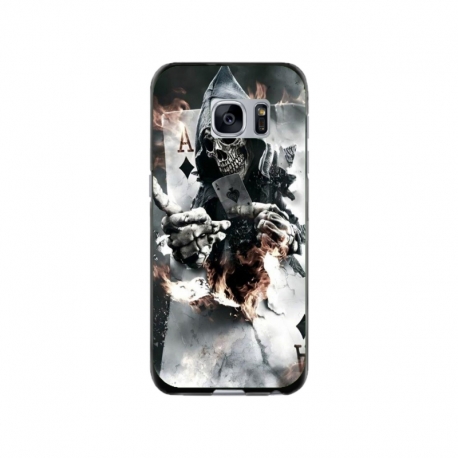 Husa personalizata tip carcasa HQPrint pentru Samsung Galaxy S7, model Skeleton Cards, multicolor, S1D1M0301