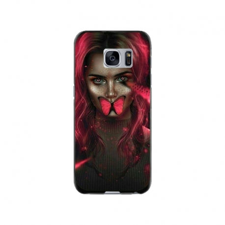 Husa personalizata tip carcasa HQPrint pentru Samsung Galaxy S7, model Butterfly Mouth 2, multicolor, S1D1M0352