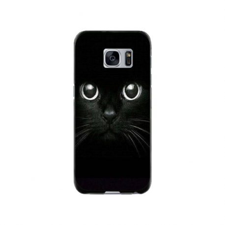 Husa personalizata tip carcasa HQPrint pentru Samsung Galaxy S7 Edge, model Black Cat 1, multicolor, S1D1M0015