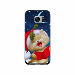 Husa personalizata tip carcasa HQPrint pentru Samsung Galaxy S7 Edge, model Christmas Cat, multicolor, S1D1M0048
