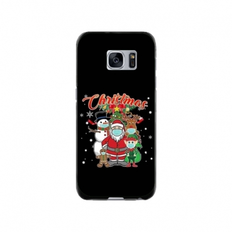 Husa personalizata tip carcasa HQPrint pentru Samsung Galaxy S7 Edge, model Covid Christmas, multicolor, S1D1M0054