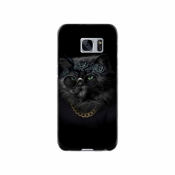 Husa personalizata tip carcasa HQPrint pentru Samsung Galaxy S7 Edge, model Black Cat 4, multicolor, S1D1M0097