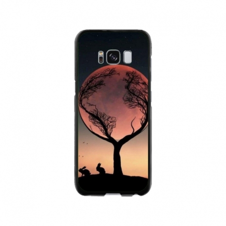 Husa personalizata tip carcasa HQPrint pentru Samsung Galaxy S8, model Moon Tree, multicolor, S1D1M0068