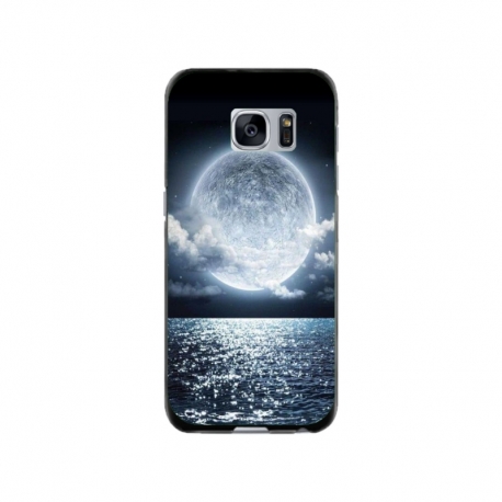 Husa personalizata tip carcasa HQPrint pentru Samsung Galaxy S7 Edge, model Moon Sky, multicolor, S1D1M0228