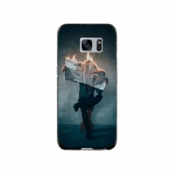 Husa personalizata tip carcasa HQPrint pentru Samsung Galaxy S7 Edge, model Burn the News, multicolor, S1D1M0345