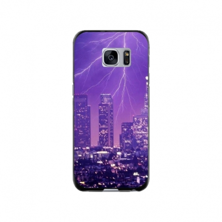 Husa personalizata tip carcasa HQPrint pentru Samsung Galaxy S7 Edge, model Purple Lightning, multicolor, S1D1M0354
