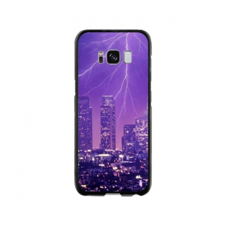 Husa personalizata tip carcasa HQPrint pentru Samsung Galaxy S8, model Purple Lightning, multicolor, S1D1M0354