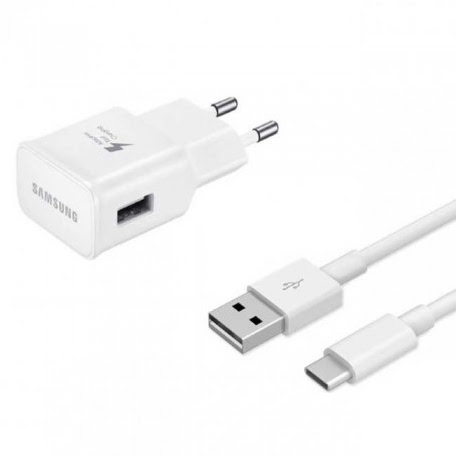 Incarcator Compatibil 2A Fast Charge SAMSUNG EP-TA20EWE + Cablu Tip C (Alb) Blister