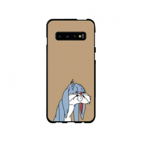 Husa personalizata tip carcasa HQPrint pentru Samsung Galaxy S10, model Tired Bunny, multicolor, S1D1M0027