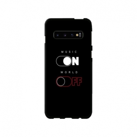 Husa personalizata tip carcasa HQPrint pentru Samsung Galaxy S10, model Phone On World Off, multicolor, S1D1M0131