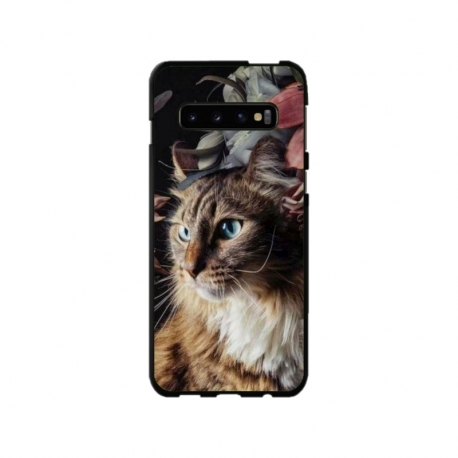 Husa personalizata tip carcasa HQPrint pentru Samsung Galaxy S10, model Cat 1, multicolor, S1D1M0143