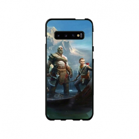 Husa personalizata tip carcasa HQPrint pentru Samsung Galaxy S10 Plus, model God of War 1, multicolor, S1D1M0008