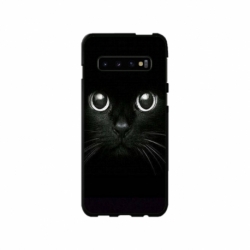 Husa personalizata tip carcasa HQPrint pentru Samsung Galaxy S10 Plus, model Black Cat 1, multicolor, S1D1M0015
