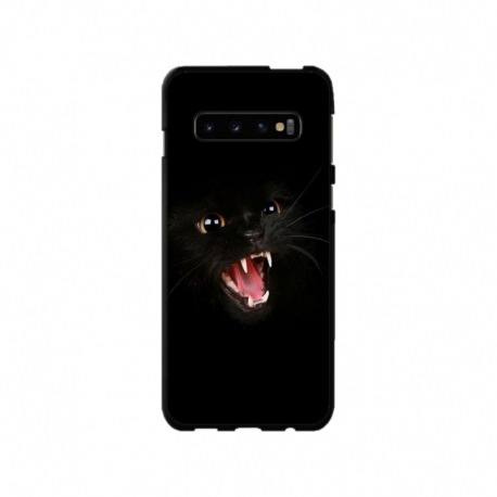 Husa personalizata tip carcasa HQPrint pentru Samsung Galaxy S10 Plus, model Black Cat 2, multicolor, S1D1M0016