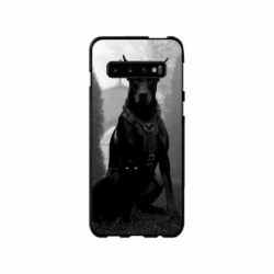Husa personalizata tip carcasa HQPrint pentru Samsung Galaxy S10 Plus, model Doberman, multicolor, S1D1M0018