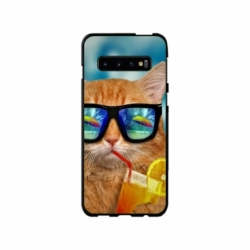 Husa personalizata tip carcasa HQPrint pentru Samsung Galaxy S10 Plus, model Cool Cat, multicolor, S1D1M0031