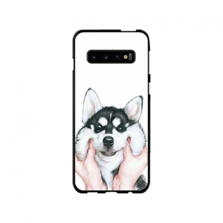 Husa personalizata tip carcasa HQPrint pentru Samsung Galaxy S10 Plus, model Fluffy Dog, multicolor, S1D1M0033