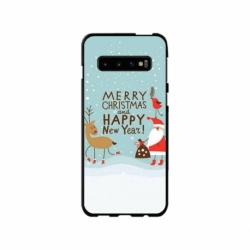 Husa personalizata tip carcasa HQPrint pentru Samsung Galaxy S10 Plus, model Happy Christmas and New Year, multicolor, S1D1M0047